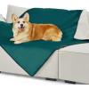 imageBedsure Self Warming Blanket for Small Dogs ampamp Cats  Waterproof Washable Sherpa Fleece Puppy Blanket Soft Plush Reversible Throw 25quotX35quot GreyGreen