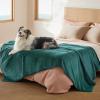 imageBedsure Self Warming Blanket for Small Dogs ampamp Cats  Waterproof Washable Sherpa Fleece Puppy Blanket Soft Plush Reversible Throw 25quotX35quot GreyGreen
