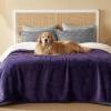 imageBedsure Self Warming Blanket for Small Dogs ampamp Cats  Waterproof Washable Sherpa Fleece Puppy Blanket Soft Plush Reversible Throw 25quotX35quot GreyEggplant
