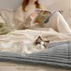 imageBedsure Self Warming Cat Bed Medium Self Heating Dog Crate Pad Thermal Extra Warm Puppy Mat Indoor ampamp Outdoor NonSlip ampamp Washable 30quot x 20quot GreyFormal Grey