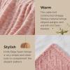 imageBedsure Sherpa Fleece Throw Blanket for Couch  Soft Fluffy ampamp Cozy Cable Jacquard Tufted Throw Blankets for Women Gift Thick Warm Blanket for Winter and All Seasons Beige 50x60 Inches08  Pink