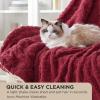 imageBedsure Sherpa Fleece Throw Blanket for Couch  Soft Fluffy ampamp Cozy Cable Jacquard Tufted Throw Blankets for Women Gift Thick Warm Blanket for Winter and All Seasons Beige 50x60 Inches00  Red