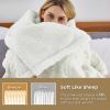 imageBedsure Sherpa Fleece Throw Blanket for Couch  Soft Fluffy ampamp Cozy Cable Jacquard Tufted Throw Blankets for Women Gift Thick Warm Blanket for Winter and All Seasons Beige 50x60 Inches03  Cream