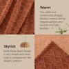 imageBedsure Sherpa Fleece Throw Blanket for Couch  Soft Fluffy ampamp Cozy Cable Jacquard Tufted Throw Blankets for Women Gift Thick Warm Blanket for Winter and All Seasons Beige 50x60 Inches04  Orange