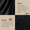 imageBedsure Sherpa Fleece Throw Blanket for Couch  Soft Fluffy ampamp Cozy Cable Jacquard Tufted Throw Blankets for Women Gift Thick Warm Blanket for Winter and All Seasons Beige 50x60 Inches05  Black