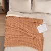 imageBedsure Sherpa Fleece Throw Blanket for Couch  Soft Fluffy ampamp Cozy Cable Jacquard Tufted Throw Blankets for Women Gift Thick Warm Blanket for Winter and All Seasons Beige 50x60 Inches02  Light Brown