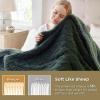 imageBedsure Sherpa Fleece Throw Blanket for Couch  Soft Fluffy ampamp Cozy Cable Jacquard Tufted Throw Blankets for Women Gift Thick Warm Blanket for Winter and All Seasons Beige 50x60 Inches07  Dark Green