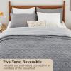 imageBedsure Sherpa Fleece Throw Blanket for Couch  Soft Fluffy ampamp Cozy Cable Jacquard Tufted Throw Blankets for Women Gift Thick Warm Blanket for Winter and All Seasons Beige 50x60 Inches01  Grey