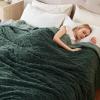 imageBedsure Sherpa Fleece Throw Blanket for Couch  Soft Fluffy ampamp Cozy Cable Jacquard Tufted Throw Blankets for Women Gift Thick Warm Blanket for Winter and All Seasons Beige 50x60 Inches07  Dark Green