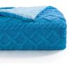 imageBedsure Sherpa Fleece Throw Blanket for Couch  Soft Fluffy ampamp Cozy Cable Jacquard Tufted Throw Blankets for Women Gift Thick Warm Blanket for Winter and All Seasons Beige 50x60 Inches06  Horizon Blue