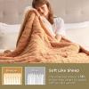 imageBedsure Sherpa Fleece Throw Blanket for Couch  Soft Fluffy ampamp Cozy Cable Jacquard Tufted Throw Blankets for Women Gift Thick Warm Blanket for Winter and All Seasons Beige 50x60 Inches02  Light Brown