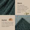 imageBedsure Sherpa Fleece Throw Blanket for Couch  Soft Fluffy ampamp Cozy Cable Jacquard Tufted Throw Blankets for Women Gift Thick Warm Blanket for Winter and All Seasons Beige 50x60 Inches07  Dark Green