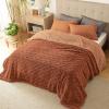imageBedsure Sherpa Fleece Throw Blanket for Couch  Soft Fluffy ampamp Cozy Cable Jacquard Tufted Throw Blankets for Women Gift Thick Warm Blanket for Winter and All Seasons Beige 50x60 Inches04  Orange