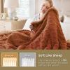 imageBedsure Sherpa Fleece Throw Blanket for Couch  Soft Fluffy ampamp Cozy Cable Jacquard Tufted Throw Blankets for Women Gift Thick Warm Blanket for Winter and All Seasons Beige 50x60 Inches04  Orange