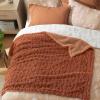 imageBedsure Sherpa Fleece Throw Blanket for Couch  Soft Fluffy ampamp Cozy Cable Jacquard Tufted Throw Blankets for Women Gift Thick Warm Blanket for Winter and All Seasons Beige 50x60 Inches04  Orange