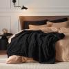imageBedsure Sherpa Fleece Throw Blanket for Couch  Soft Fluffy ampamp Cozy Cable Jacquard Tufted Throw Blankets for Women Gift Thick Warm Blanket for Winter and All Seasons Beige 50x60 Inches05  Black