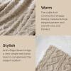 imageBedsure Sherpa Fleece Throw Blanket for Couch  Soft Fluffy ampamp Cozy Cable Jacquard Tufted Throw Blankets for Women Gift Thick Warm Blanket for Winter and All Seasons Beige 50x60 Inches02  Beige
