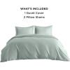 imageBedsure Striped Duvet Cover Queen Size  MoistureWicking Eucalyptus Lyocell Cotton ampamp Linen Hybrid Comforter Cover Set with Bowknot Ties Closure  GentleSoft ampamp Breathable Bedding Set  Seaweed Green08  Jadeite Green No Comforter