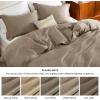 imageBedsure Striped Duvet Cover Queen Size  MoistureWicking Eucalyptus Lyocell Cotton ampamp Linen Hybrid Comforter Cover Set with Bowknot Ties Closure  GentleSoft ampamp Breathable Bedding Set  Seaweed Green05  Simply Taupe No Comforter