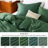 imageBedsure Striped Duvet Cover Queen Size  MoistureWicking Eucalyptus Lyocell Cotton ampamp Linen Hybrid Comforter Cover Set with Bowknot Ties Closure  GentleSoft ampamp Breathable Bedding Set  Seaweed Green09  Forest Green No Comforter