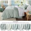 imageBedsure Striped Duvet Cover Queen Size  MoistureWicking Eucalyptus Lyocell Cotton ampamp Linen Hybrid Comforter Cover Set with Bowknot Ties Closure  GentleSoft ampamp Breathable Bedding Set  Seaweed Green08  Jadeite Green No Comforter