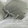 imageBedsure Striped Duvet Cover Queen Size  MoistureWicking Eucalyptus Lyocell Cotton ampamp Linen Hybrid Comforter Cover Set with Bowknot Ties Closure  GentleSoft ampamp Breathable Bedding Set  Seaweed Green06  Seaweed Green No Comforter