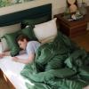 imageBedsure Striped Duvet Cover Queen Size  MoistureWicking Eucalyptus Lyocell Cotton ampamp Linen Hybrid Comforter Cover Set with Bowknot Ties Closure  GentleSoft ampamp Breathable Bedding Set  Seaweed Green09  Forest Green No Comforter
