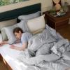 imageBedsure Striped Duvet Cover Queen Size  MoistureWicking Eucalyptus Lyocell Cotton ampamp Linen Hybrid Comforter Cover Set with Bowknot Ties Closure  GentleSoft ampamp Breathable Bedding Set  Seaweed Green06  Silver Grey No Comforter
