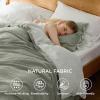 imageBedsure Striped Duvet Cover Queen Size  MoistureWicking Eucalyptus Lyocell Cotton ampamp Linen Hybrid Comforter Cover Set with Bowknot Ties Closure  GentleSoft ampamp Breathable Bedding Set  Seaweed Green06  Seaweed Green No Comforter