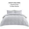 imageBedsure Striped Duvet Cover Queen Size  MoistureWicking Eucalyptus Lyocell Cotton ampamp Linen Hybrid Comforter Cover Set with Bowknot Ties Closure  GentleSoft ampamp Breathable Bedding Set  Seaweed Green06  Silver Grey No Comforter