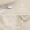imageBedsure Striped Duvet Cover Queen Size  MoistureWicking Eucalyptus Lyocell Cotton ampamp Linen Hybrid Comforter Cover Set with Bowknot Ties Closure  GentleSoft ampamp Breathable Bedding Set  Seaweed Green04  Beige No Comforter