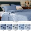 imageBedsure Striped Duvet Cover Queen Size  MoistureWicking Eucalyptus Lyocell Cotton ampamp Linen Hybrid Comforter Cover Set with Bowknot Ties Closure  GentleSoft ampamp Breathable Bedding Set  Seaweed Green10  Slate Blue No Comforter