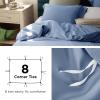 imageBedsure Striped Duvet Cover Queen Size  MoistureWicking Eucalyptus Lyocell Cotton ampamp Linen Hybrid Comforter Cover Set with Bowknot Ties Closure  GentleSoft ampamp Breathable Bedding Set  Seaweed Green10  Slate Blue No Comforter