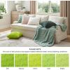 imageBedsure Throw Pillow Covers  Pack of 2 18x18 Pillow Cover Soft Cozy Fluffy Checkered Design Home Decor for Sofa Couch Bed White02lime Green