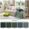 imageBedsure Throw Pillow Covers  Pack of 2 18x18 Pillow Cover Soft Cozy Fluffy Checkered Design Home Decor for Sofa Couch Bed White03mallard Green