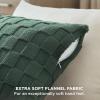 imageBedsure Throw Pillow Covers  Pack of 2 18x18 Pillow Cover Soft Cozy Fluffy Checkered Design Home Decor for Sofa Couch Bed White03mallard Green