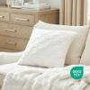 imageBedsure Throw Pillow Covers  Pack of 2 18x18 Pillow Cover Soft Cozy Fluffy Checkered Design Home Decor for Sofa Couch Bed White08white