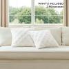 imageBedsure Throw Pillow Covers  Pack of 2 18x18 Pillow Cover Soft Cozy Fluffy Checkered Design Home Decor for Sofa Couch Bed White08white