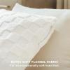 imageBedsure Throw Pillow Covers  Pack of 2 18x18 Pillow Cover Soft Cozy Fluffy Checkered Design Home Decor for Sofa Couch Bed White08white