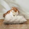 imageBedsure Throw Pillow Covers  Pack of 2 18x18 Pillow Cover Soft Cozy Fluffy Checkered Design Home Decor for Sofa Couch Bed White13light Brown