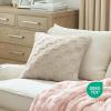 imageBedsure Throw Pillow Covers  Pack of 2 18x18 Pillow Cover Soft Cozy Fluffy Checkered Design Home Decor for Sofa Couch Bed White13light Brown