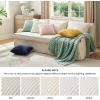 imageBedsure Throw Pillow Covers  Pack of 2 18x18 Pillow Cover Soft Cozy Fluffy Striped Design Home Decor for Sofa Couch Bed Linen01off White