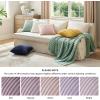 imageBedsure Throw Pillow Covers  Pack of 2 18x18 Pillow Cover Soft Cozy Fluffy Striped Design Home Decor for Sofa Couch Bed Linen05light Purple