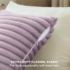 imageBedsure Throw Pillow Covers  Pack of 2 18x18 Pillow Cover Soft Cozy Fluffy Striped Design Home Decor for Sofa Couch Bed Linen05light Purple