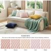 imageBedsure Throw Pillow Covers  Pack of 2 18x18 Pillow Cover Soft Cozy Fluffy Striped Design Home Decor for Sofa Couch Bed Linen07crystal Pink