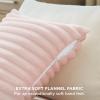 imageBedsure Throw Pillow Covers  Pack of 2 18x18 Pillow Cover Soft Cozy Fluffy Striped Design Home Decor for Sofa Couch Bed Linen07crystal Pink