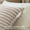 imageBedsure Throw Pillow Covers  Pack of 2 18x18 Pillow Cover Soft Cozy Fluffy Striped Design Home Decor for Sofa Couch Bed Linen08linen
