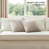 imageBedsure Throw Pillow Covers  Pack of 2 18x18 Pillow Cover Soft Cozy Fluffy Striped Design Home Decor for Sofa Couch Bed Linen08linen