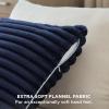 imageBedsure Throw Pillow Covers  Pack of 2 18x18 Pillow Cover Soft Cozy Fluffy Striped Design Home Decor for Sofa Couch Bed Linen10blue