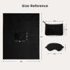 imageBedsure Travel Blanket Airplane Compact with Storage Bag Packable Blanket with Eye Mask Lightweight 2in1 Travel Essentials Functioned as Pillow for Airplane Comfort and Warmth GreyBlack